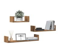 vidaXL Étagères murales 3 pcs chêne artisanal en bois d'ingénierie Marron