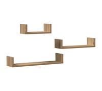 vidaXL Étagères murales 3 pcs chêne Artisanal Bois d'ingénierie, étagère Flottante Murale, étagère de buanderie, étagère à CD