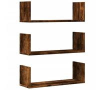vidaXL Étagères murales 3 pcs chêne fumé 58x18x18 cm Bois d'ingénierie