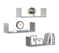 vidaXL Étagères murales 3 pcs gris béton 58x18x18 cm bois d'ingénierie 853284 Gris G