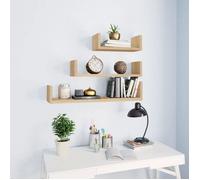 vidaXL Étagères murales 3 pcs Chêne