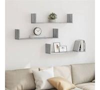 vidaXL Étagères murales 3 pcs Sonoma Gris 80x18x18 cm Bois ingénierie