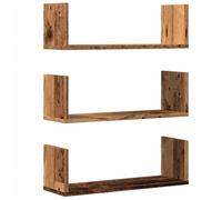 vidaXL Étagères murales Vieux bois 3 pcs 58×18×18 cm Bois d'ingénierie Marron