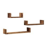 vidaXL Étagères murales 3 pcs Vieux Bois Bois d'ingénierie, étagère Flottante Murale, étagère de buanderie, étagère à CD
