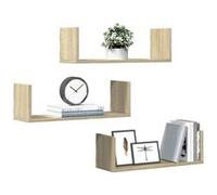 vidaXL Étagères murales 3pcs chêne sonoma 58x18x18cm bois d'ingénierie 853283 Marron G