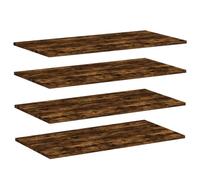 vidaXL Étagères murales chêne fumé (838273) 4 pièces Bois d'ingénierie 80x40x1,5 cm