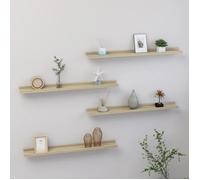 vidaXL Étagères murales 4 pcs Chêne Sonoma 80x9x3 cm
