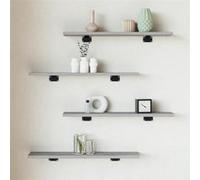 vidaXL Étagères Murales 4 pcs, Tablettes Suspendues avec Rangement, Étagères à Livres Flottantes, Décorations de Salon, Sonoma Gris Bois Ingénierie