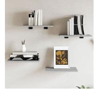 vidaXL Étagères murales 4 pcs – Tablettes suspendues avec rangement – Sonoma gris