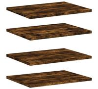 vidaXL Étagères murales 4 pcs – Tablettes suspendues, rangement – Chêne fumé (Bois d'ingénierie)