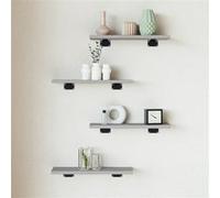 vidaXL Étagères murales 4 pcs – Tablettes suspendues, Sonoma gris, Bois ingénierie
