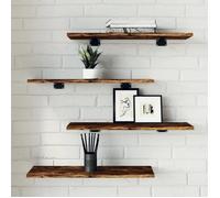 vidaXL Étagères murales 4 pcs 838231 – Tablettes suspendues, étagères à livres flottantes