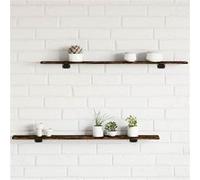 vidaXL Étagères murales 838285 – Tablettes suspendues, étagères à livres flottantes – Chêne fumé