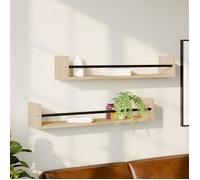 vidaXL Étagères murales avec barres 2 pcs chêne sonoma 80x16x14 cm 835440
