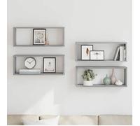 vidaXL Étagères murales cube 4 pcs Sonoma gris 60x15x23 cm Bois 815928