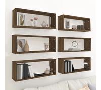 vidaXL Étagères murales cube 6 pcs chêne marron