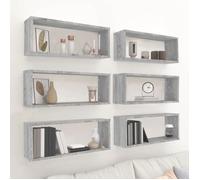 vidaXL Étagères murales cube 6 pcs Sonoma gris 60x15x23 cm Bois 815929