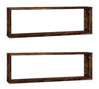 vidaXL Étagères murales cubiques 2 pcs Chêne fumé 80x15x26,5 cm