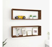 vidaXL Étagères Murales Cubiques 2 pcs - Chêne Marron