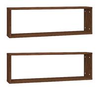 vidaXL Étagères murales cubiques 2 pcs Chêne Marron 80x15x26,5 cm