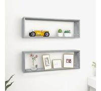 vidaXL Étagères murales cubiques 2 pcs Sonoma gris