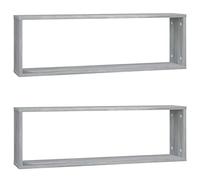 vidaXL Étagères murales cubiques 2 pcs Sonoma Gris 80x15x26,5 cm