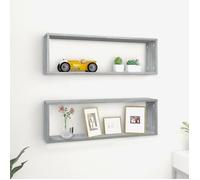 vidaXL Étagères murales cubiques 2 pcs Sonoma gris 80x15x26,5 cm