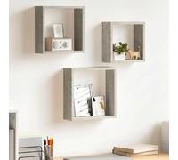 vidaXL Étagères murales sous forme de cube 3 pcs Gris béton