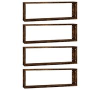 vidaXL Étagères murales cubiques 4 pcs Chêne fumé 80x15x26,5 cm