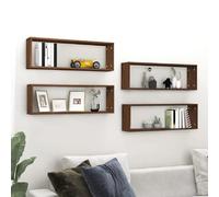 vidaXL Étagères Murales Cubiques 4 pcs Chêne Marron