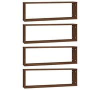 vidaXL Étagères murales cubiques 4 pcs Chêne Marron 80x15x26,5 cm