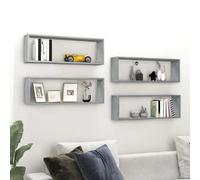 vidaXL Étagères Murales Cubiques - 4 pcs, Sonoma Gris