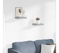 Etagères murales flottantes 2 pcs gris béton 23x23,5x3,8 cm MDF