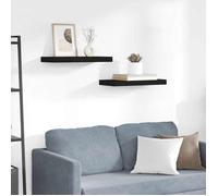 vidaXL Étagères murales flottantes 2 pcs Noir 50x23x3,8 cm MDF