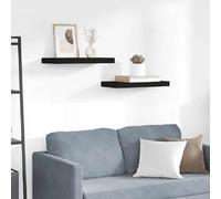 vidaXL Étagères murales flottantes 2 pcs noir 50x23,5x3,8 cm MDF 323830