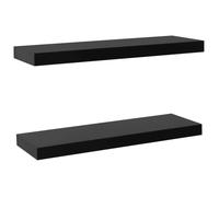 vidaXL 2x Étagères murales flottantes – Étagères à livres noires 60x20x3,8 cm
