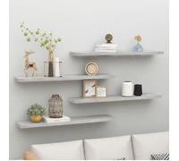 Vidaxl Etagères Murales Flottantes 4 Pcs Gris Béton 120x23,5x3,8cm Mdf
