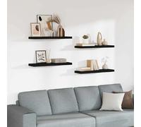 vidaXL Étagères Murales Flottantes 4 pcs Noir 80x23,5x3,8 cm