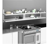 vidaXL Étagères murales flottantes 2 niveaux acier inoxydable 240 x 30 cm – 2 pcs pour cuisine