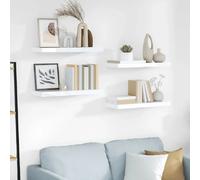 Wandschappen zwevend 4 st 60x23,5x3,8 cm MDF hoogglans wit323750