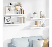 vidaXL Étagères Murales Flottantes Blanc Brillant 4 pcs