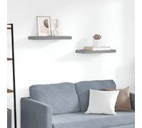 vidaXL 2X Etagères Murales Flottantes Etagères Suspendues Supports Muraux Bibliothèque Salle de Séjour Intérieur Gris 50x23x3,8 cm MDF