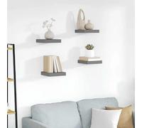 vidaXL Étagères Murales Flottantes Gris 4 pcs