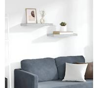 Étagères murales flottantes 2 pcs gris béton 50x23x3,8 cm MDF Gris béton G
