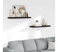 Wandschappen zwevend 2 st 80x23,5x3,8 cm MDF zwart323836