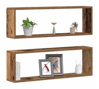 Étagères murales - 2 pcs - Bois ancien - 80x15x26 cm - Capacité 60 kg
