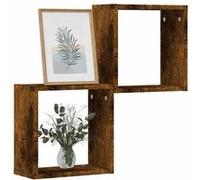 vidaXL Étagères murales sous forme de cube 2 pcs chêne fumé 30x15x30cm, stockage en forme de cube, organisateur en forme de 815879 Marron