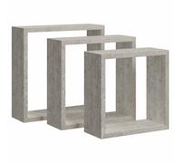 vidaXL Etagères Murales sous Forme de Cube 3 pcs Etagères Suspendues Etagères Flottantes Salon Salle de Séjour Maison Intérieur Gris Béton