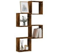 vidaXL Étagères murales sous forme de cube 4 pcs chêne fumé 30x15x30cm