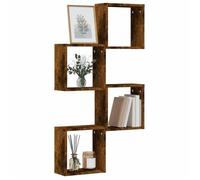 vidaXL Étagères murales sous forme de cube 4 pcs chêne fumé 30x15x30cm